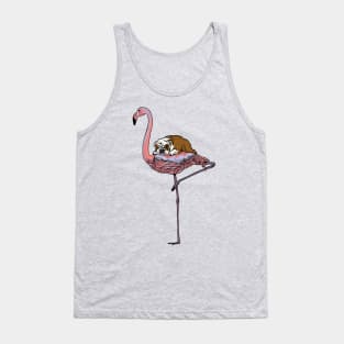 Flamingo and English Bulldog Tank Top